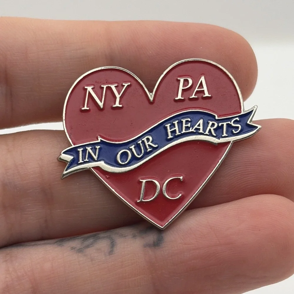 September 11th Memorial In Our Hearts NY PA DC Lapel Hat Pin